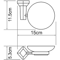 Wasserkraft Aller Мыльница с керамической чашей, подвесная, цвет: хром K-1129C