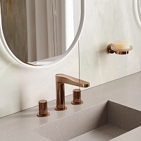 Wasserkraft Paar 8800 Смеситель для раковины встр., на 3 отв., излив 15,5 см, цвет: розовое золото 8835