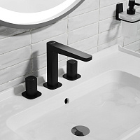 Wasserkraft Nuthe 9100 Смеситель для раковины встраив., на 3 отв., цвет: черный soft-touch 9135