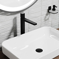 Wasserkraft Nuthe 9100 Смеситель для раковины на 1 отв., излив 24,6 см, цвет: черный soft-touch 9103H