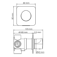 Wasserkraft Neckar 2100 Переключатель потоков на 3 источника, с внутренней частью, цвет: золото A278