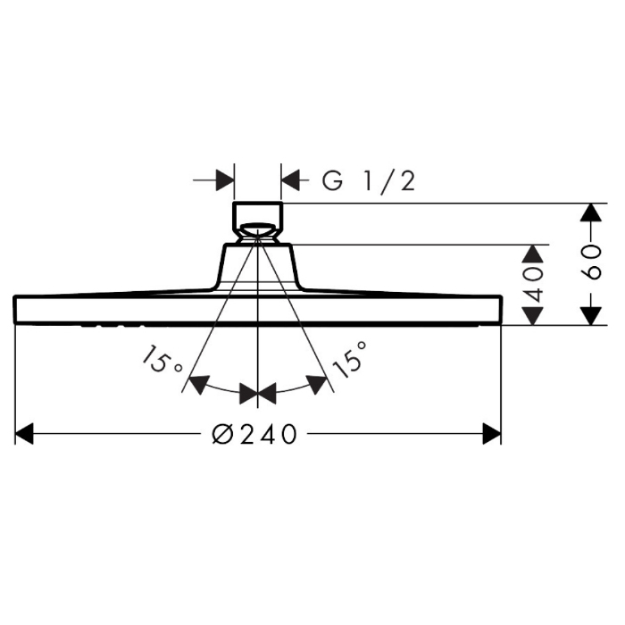 Hansgrohe Crometta S Верхний душ 24 см, 1 вид струи, цвет: матовый черный 26723670