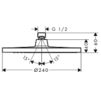 Hansgrohe Crometta S Верхний душ 24 см, 1 вид струи, цвет: матовый черный 26723670