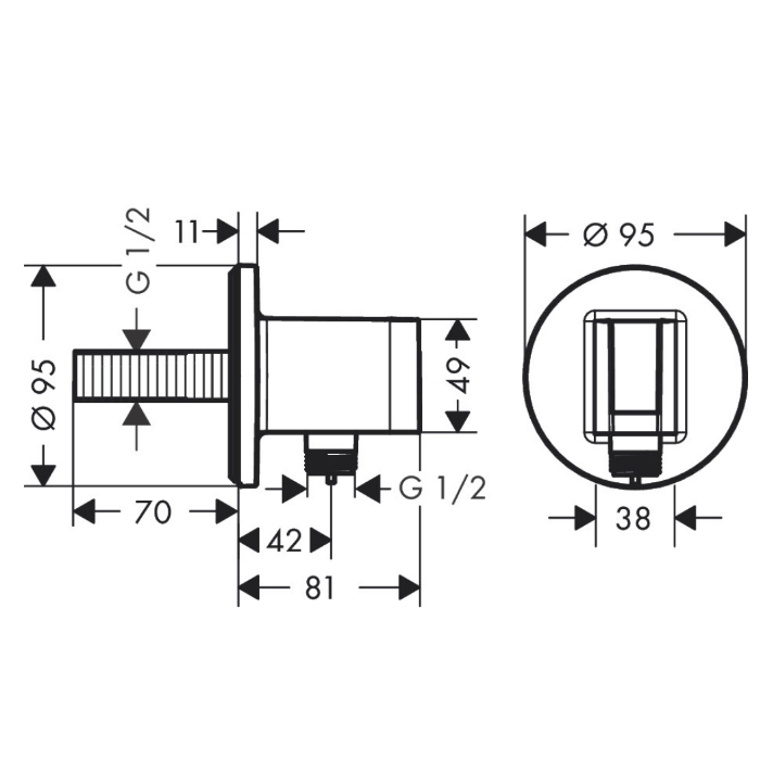 Hansgrohe FixFit S Шланговое подключение с держателем душа, цвет: шлифованная бронза 26888140