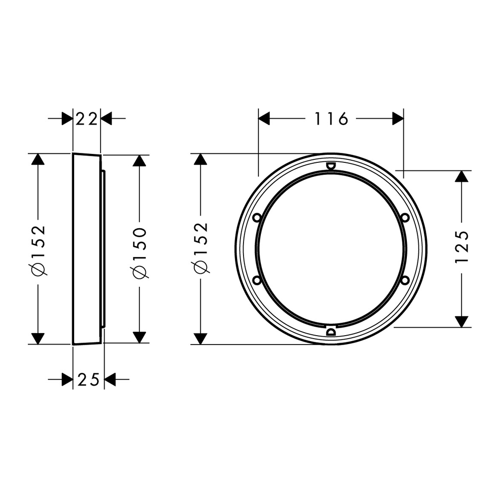 Hansgrohe Удлинитель внешней части IBox 2,2 см, диаметр 15 см, цвет: шлифованная бронза 13597140
