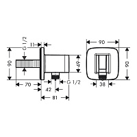 Hansgrohe FixFit Q Шланговое подключение с держателем душа, цвет: полированное золото 26887990