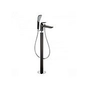 Kludi Balance Смеситель для ванны напольный, высота излива 72,4 см, цвет: черный матовый/хром 525908775