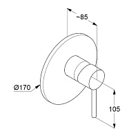 Kludi Bozz Смеситель для душа встраиваемый, внешняя часть, цвет: черный матовый 386553976