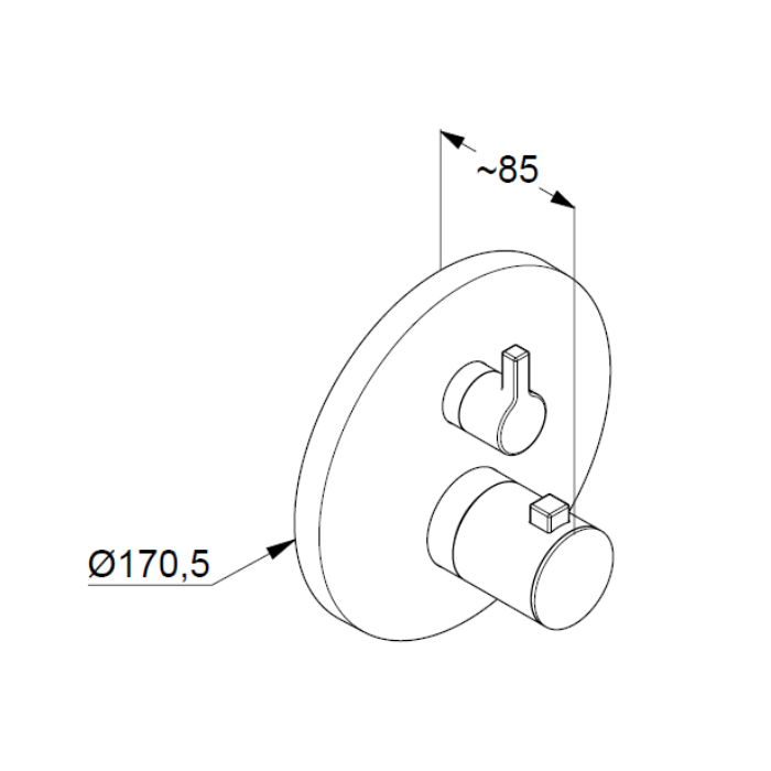 Kludi Nova Fonte Смеситель для ванны встраиваемый, внешняя часть, цвет: хром 208300515