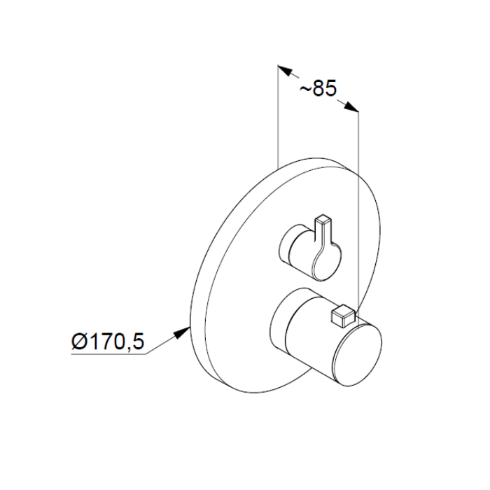Kludi Nova Fonte Смеситель для душа встраиваемый, внешняя часть, цвет: черный матовый 208353915