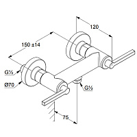 Kludi Nova Fonte Смеситель для душа DN 15 настенный, цвет: черный матовый 207103915