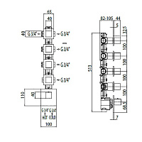 Bossini Rectangular Смеситель термостатический встраиваемый, на 5 потребителей, цвет: chrome Z033208.030