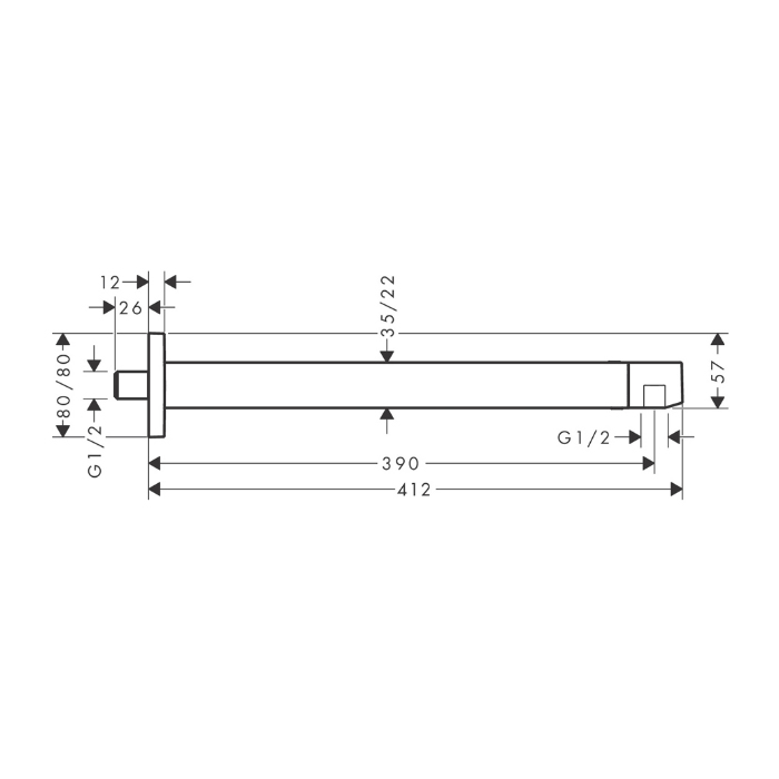 Hansgrohe Pulsify E Кронштейн настенный 39 см, цвет: матовый черный 24337670
