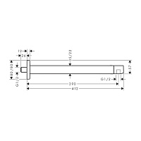 Hansgrohe Pulsify E Кронштейн настенный 39 см, цвет: матовый черный 24337670