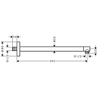 Hansgrohe Pulsify S Кронштейн настенный 39 см, цвет: матовый черный 24357670