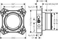 Hansgrohe IBox Universal 2 Встраиваемая часть смесителя 01500180