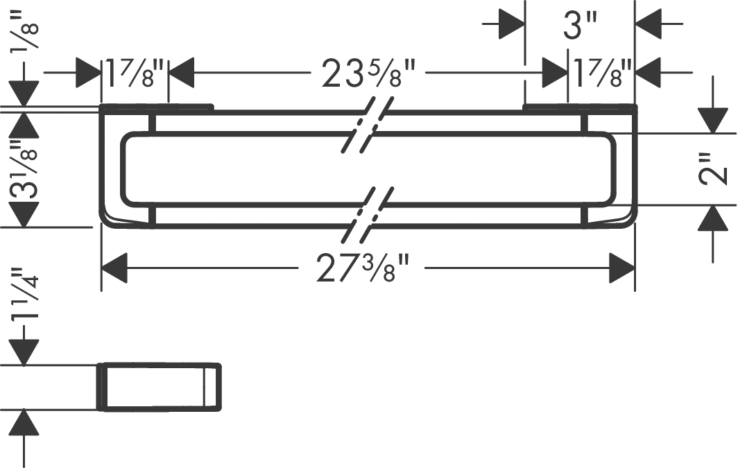 Axor Universal Полотенцедержатель с рейлингом 60 см подвесной, латунь, цвет: никель 42832820