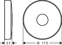 Axor Розетка удлинителя круглая 1 отверстие, цвет: хром 14960000