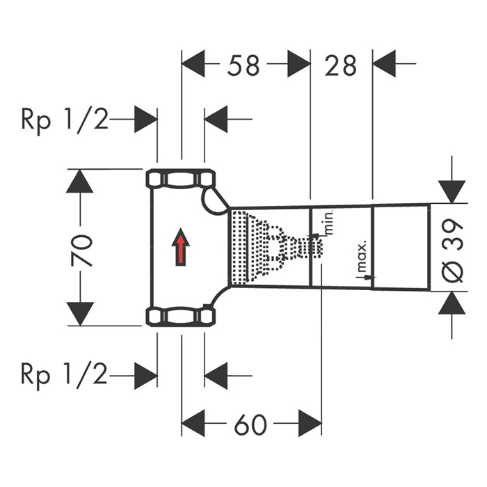 Axor Скрытая часть для запорного вентиля, керамическая, 40 л/мин 15974180