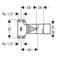 Axor Скрытая часть для запорного вентиля, керамическая, 40 л/мин 15974180