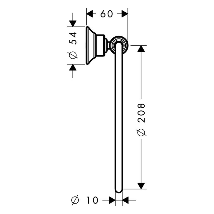 Axor Montreux Полотенцедержатель кольцевой подвесной, латунь, цвет: шлифованное золото 42021250