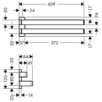 Axor Universal Полотенцедержатель 40 см двойной подвесной, латунь, цвет: полированное золото 42821990