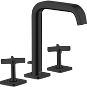 Axor Citterio E Смеситель для раковины на 3 отверстия с донным клапаном, цвет: матовый черный 36108670