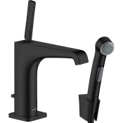 Axor Citterio E Смеситель для раковины на 1 отверстие с донным клапаном, цвет: матовый черный 36130670