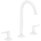 Axor One Смеситель для раковины двухвентильный на 3 отверстия с донным клапаном, цвет: матовый белый 48050700