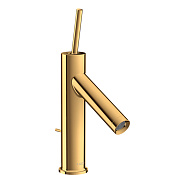 Axor Starck Смеситель для раковины на 1 отверстие с донным клапаном, цвет: полированное золото 10111990