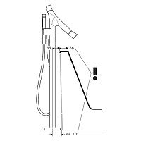 Axor Starck Organic Термостат для ванны напольный, с душем "палочка", цвет: полированное золото 12016990