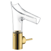 Axor Starck V Смеситель для раковины на 1 отверстие с донным клапаном, цвет: полированное золото 12112990