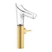 Axor Starck V Смеситель для раковины высокий на 1 отверстие с донным клап., цвет: шлифованное золото 12114250