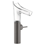 Axor Starck V Смеситель для раковины высокий на 1 отверстие с дон. клап., цвет: шлифов. черный хром 12114340