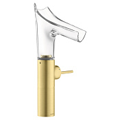 Axor Starck V Смеситель для раковины высокий на 1 отверстие с донным клап., цвет: шлифованная латунь 12114950