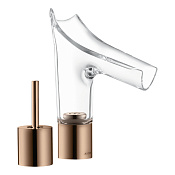 Axor Starck V Смеситель для раковины на 2 отверстия с дон. клап., цвет: полированное розовое золото 12115300