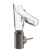 Axor Starck V Смеситель для раковины на 1 отверстие с донным клапаном, цвет: шлифованный черный хром 12123340