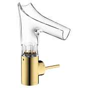 Axor Starck V Смеситель для раковины на 1 отверстие с донным клапаном, цвет: полированное золото 12123990