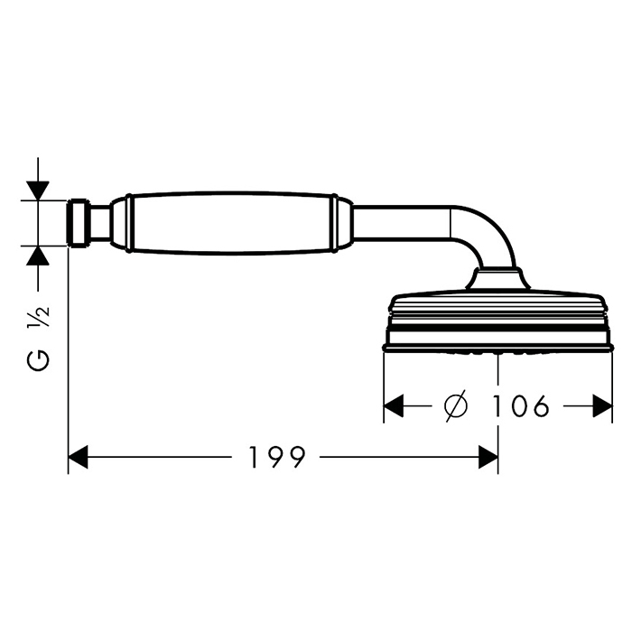 Axor Montreux Ручной душ 1 вид струи, цвет: шлифованная латунь 16320950