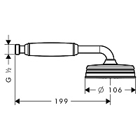 Axor Montreux Ручной душ 1 вид струи, цвет: шлифованная латунь 16320950