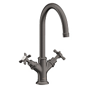 Axor Montreux Смеситель для раковины на 1 отверстие с донным клап., цвет: шлифованный черный хром 16502340