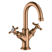 Axor Montreux Смеситель для раковины на 1 отверстие с донным клапаном, цвет: шлифованная бронза 16505140