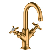 Axor Montreux Смеситель для раковины на 1 отверстие с донным клапаном, цвет: шлифованное золото 16505250