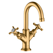 Axor Montreux Смеситель для раковины на 1 отверстие с донным клапаном, цвет: шлифованная латунь 16505950