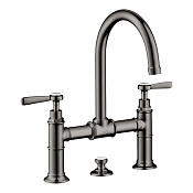 Axor Montreux Смеситель для раковины на 3 отверстие с донным клап., цвет: полированный черный хром 16511330