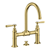 Axor Montreux Смеситель для раковины на 3 отверстие с донным клапаном, цвет: шлифованная латунь 16511950