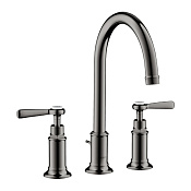 Axor Montreux Смеситель для раковины на 3 отверстие с донным клап., цвет: полированный черный хром 16514330