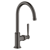 Axor Montreux Смеситель для раковины высокий на 1 отверстие с дон. клап., цвет: шлифов. черный хром 16518340