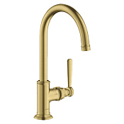 Axor Montreux Смеситель для раковины высокий на 1 отверстие с донным клап., цвет: шлифованная латунь 16518950