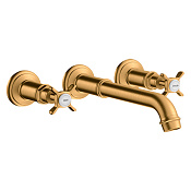 Axor Montreux Смеситель для раковины встраиваемый внеш. часть, с дон. клап., цвет: шлифован. золото 16532250